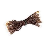 20 Light Non Connectable Warm White LED Mini Lights Brown Wire