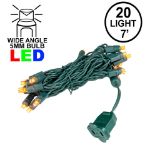 20 Light Orange LED Mini Lights Green Wire