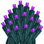 20 Light Purple LED Mini Lights Green Wire