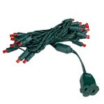 20 Light Red LED Mini Lights Green Wire