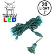 20 Light Teal LED Mini Lights Green Wire
