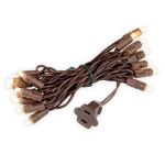 20 Light Warm White LED Mini Lights Brown Wire