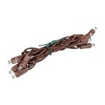 10 Light Non Connectable Warm White LED Mini Lights Brown Wire