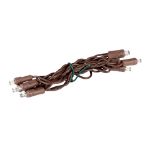 10 Light Non Connectable Pure White LED Mini Lights Brown Wire
