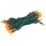 G12 50 LED Orange 6" Spacing Green Wire