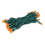 G12 50 LED Orange 6" Spacing Green Wire