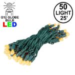 G12 50 LED Yellow 6" Spacing Green Wire