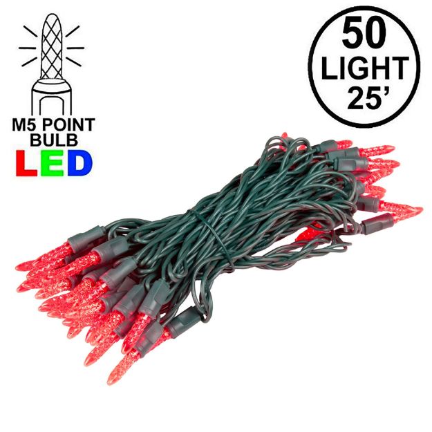 M5 50 LED Red 6" Spacing Green Wire