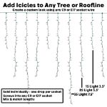 15 LED C9 Icicle Drop White Wire - Warm White 