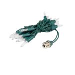 25 LED C9 Icicle Drop Green Wire - Pure White