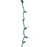 35 LED C9 Icicle Drop Green Wire - Pure White