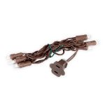 10 Light Pure White LED Mini Lights Brown Wire