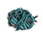 Commercial Grade Wide Angle 50 LED Red & Pure White 25' Long on Green Wire