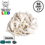 Coaxial 50 LED Old Color Warm White (19WW) 4" Spacing White Wire