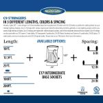 C9 25' Stringers 12" Spacing White Wire