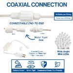*NEW* True Twinkle Coaxial 50 LED Warm White 6" Spacing White Wire
