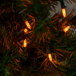 RetroGlo® Orange Ceramic Mini Lights 100 Light on Green Wire 34 Feet Long
