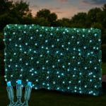 Teal LED Net Lights 4x6 Green Wire