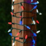 Coaxial Red/White/Blue 70 LED C6 Strawberry Mini Lights Commercial Grade on Green Wire