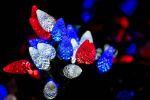 Coaxial Red/White/Blue 70 LED C6 Strawberry Mini Lights Commercial Grade on Green Wire