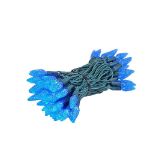 Coaxial *NEW* TrueTwinkle® Blue 70 LED C6 Strawberry Mini Lights Commercial Grade on Green Wire