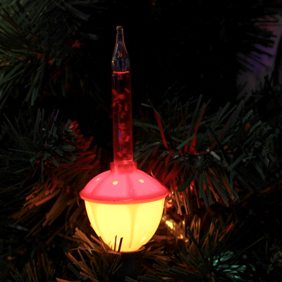 Traditional Classic Bubble Light Set 7 Lamps Red/Yellow