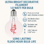 LED Flamingo Decorative Filament G80 Medium Base Glass Bulb  - 1pk