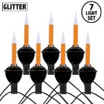 Orange Bubble Light Set with Silver Glitter