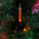 Orange Bubble Light Set with Silver Glitter