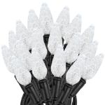 Pure White 70 LED C6 Strawberry Mini Lights Commercial Grade Black Wire