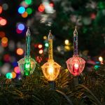 Yellow/Purple/Green Bubble Light With Silver Glitter Replacements 3 Pack 