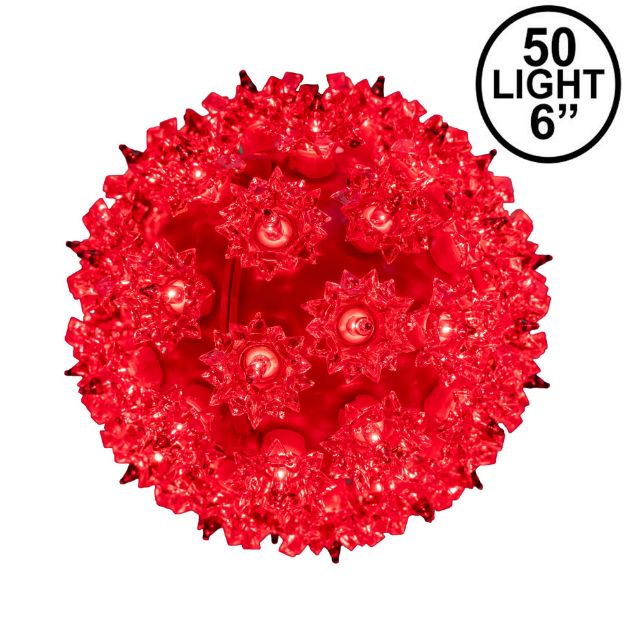 Red 50 Light Mini Starlight Sphere 6"