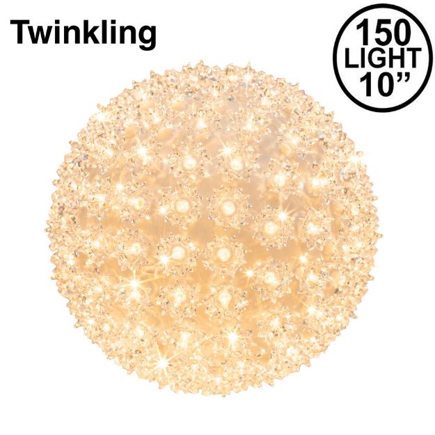 150 Light 10" Clear Twinkling Starlight Spheres