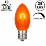 Amber C9 U-Shaped LED Plastic Flex Filament Replacement Bulbs 25 Pack 