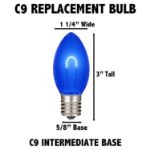 Blue C9 U-Shaped LED Plastic Flex Filament Replacement Bulbs 25 Pack 