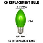 Green C9 U-Shaped LED Plastic Flex Filament Replacement Bulbs 25 Pack 