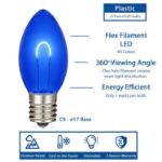 Multi C9 U-Shaped LED Plastic Flex Filament Replacement Bulbs 25 Pack 