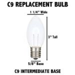 Pure White C9 U-Shaped LED Plastic Flex Filament Replacement Bulbs 25 Pack 