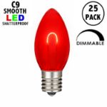 Red C9 U-Shaped LED Plastic Flex Filament Replacement Bulbs 25 Pack 