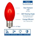 Red C9 U-Shaped LED Plastic Flex Filament Replacement Bulbs 25 Pack 