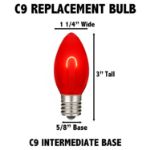Red C9 U-Shaped LED Plastic Flex Filament Replacement Bulbs 25 Pack 
