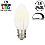 Warm White C9 U-Shaped LED Plastic Flex Filament Replacement Bulbs 25 Pack 