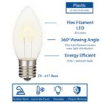 Warm White C9 U-Shaped LED Plastic Flex Filament Replacement Bulbs 25 Pack 