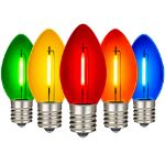 Multi C9 LED Plastic Filament Replacement Bulbs 25 Pack 