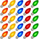 Multi C9 LED Plastic Filament Replacement Bulbs 25 Pack 