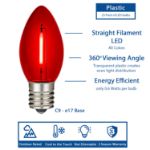 Multi C9 LED Plastic Filament Replacement Bulbs 25 Pack 