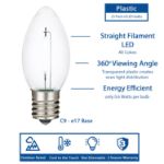 Pure White C9 LED Plastic Filament Replacement Bulbs 25 Pack 