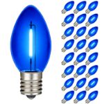 Blue C9 LED Plastic Filament Replacement Bulbs 25 Pack 