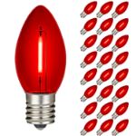 Red C9 LED Plastic Filament Replacement Bulbs 25 Pack 