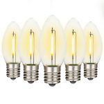 Warm White C9 LED Plastic Filament Replacement Bulbs 25 Pack 